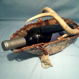 wine basket antler bark